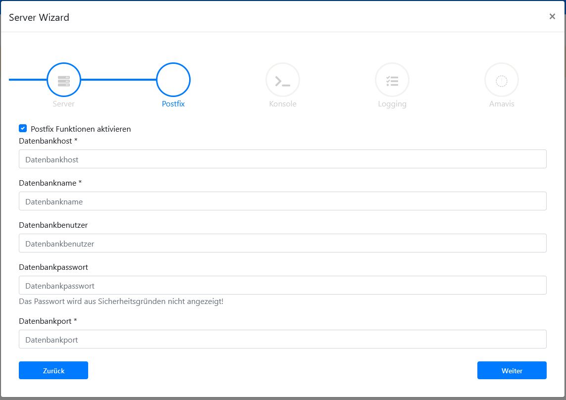 Server Wizard Postfix